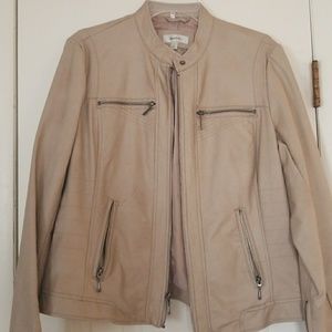 Tan faux leather jacket